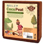 Oriley Cocopeat Block 100% Natural for Garden Plants 3Kg Organic Agricultural Compost Coco Peat for Indoor & Outdoor Fertilizer Kitchen Terrace Gardening Khaad