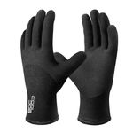 COOLJOB Winter Work Gloves for Men Women with Grip, Thermal Fleece Lined, 3/4 Latex Coated, Warm & Safety, for Freezer, Heavy Duty, Construction, Warehouse, Black, 1 Pair, M