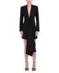 BCBGMAXAZRIA Women's Long Sleeve Asymmetrical V Neck Blazer Mini Dress, Black, 10