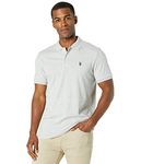 U.S. Polo Assn. Men's Solid Interlock Short-Sleeve Polo Shirt, Light Heather Gray-3045, XL