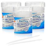 DanTicy Brushpicks Interdental Toothpicks,Soft Bristle Dental Floss Picks Toothpicks,Helps Removes Plaque and Debris Between Your Teeth 900PCS (Pack of 3)