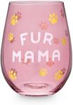 Blush Fur Mama Large Stemless Wine Glass, Perfect for Red or White Wine, Glassware Gift, Pink, 20 Oz, Set of 1