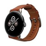 kwmobile Real Leather Watch Strap Compatible with Google Pixel Watch 3 41mm / Pixel Watch 2 / Pixel Watch 1 - Fitness Tracker Replacement Sports Wristband with Clasp