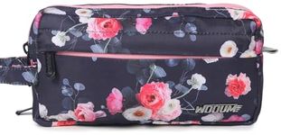 Wooum High Capacity Pen Case Durable Pencil Bag Stationery Pouch Zipper, Portable Journaling Supplies with Easy Grip Handle & Loop, Asthetic Supply for Adults,(Flower)