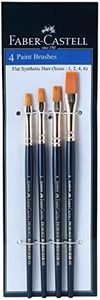Faber-Castell Synthetic Hair Flat Assorted Paint Brush, Set of 4