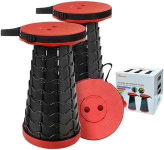 AttoShow 2PCS Upgraded Collapsible Stool Thickened Set, Portable Stool Folding Stools, Foldable Chair for Camping Fishing Hiking BBQ and Outdoor Activities - Max 400lbs（Red）