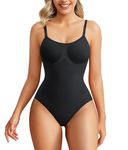 Junlan Women Shapewear Bodysuit Tummy Control Full Body Shaper Seamless Waist Trainer Vest Butt Lifter Leotard Tops (Black,S)