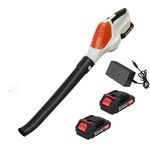 Calager Cordless Leaf Blower,Electric Handheld Leaf Blower With 2 Batteries,5 Adjustable Speeds,24V Battery Powered Leaf Blower,Lightweight Powerful Air Blower Garden Blower for Lawn Care,Patio,Yard