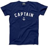 HotScamp Captain - Mens and Youth Unisex T-Shirt - Sailing Boat Owner Sailor Yacht XXL Navy