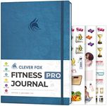 Clever Fox Fitness Journal PRO – Daily Workout Planner with Meal Planner & Habit Tracker – Gym Exercise Log Book for Women & Men – Fitness Planner Notebook – Lasts 6 Months, 7x10” - Mystic Blue