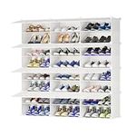 JOISCOPE Shoe Storage Cabinet Organiser, Multifunctional 3 x 8 Tier Modular Cube Shoe Storage Cabinet for Space Saving, for Hallway Bedroom Entryway for All Kinds of Shoes, Milky