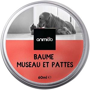 Baume Coussinets Chien Chat, Crème Cicatrisante 100% Naturel - Pattes Sèches, Abîmées - avec Huile de Coco, Cire d'abeille, Cire de Carnauba, Vitamine E - Protege Coussinet Chien Chaleur, Museau