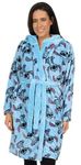 Womens Lilo and Stitch Stitch Blue Fleece Dressing Gown Fleece Hooded Ladies Robe (8-10)