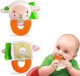 Wristy Buddy Teething Ring for Babies 0-6 8 10 12 Months | Cute Soft Lamb Animal Teething Toys & Gloves | Baby Teething Relief Toy Pack | Infant Chew Toys for 3-6 Months, 1 2 3 Years