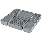 DIMJ Set of 6 Drawer Organizers Foldable Organizers and Storage Fabric Wardrobe Clothes Organizer Multifunctional Storage Box for Underwear, Grey