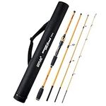 Matymats 4 Piece Spinning Rod, Travel Spinning Fishing Rod, Boat Fishing Rod, Travel Rods for Sea Fishing, Ultralight Spinning Rod 6ft 6in-Medium Heavy-Fast-Orange Carbon Fiber Spinning Fishing Rods