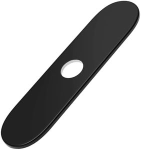 BWE 10" Black Faucet Hole Cover Deck Plate Escutcheon Stainless Steel Plate Matching Kitchen Sink Faucet Single Hole or Bathroom Faucet 1-3 Hole Oversized Vessel Vanity Faucet Basin Cover Round