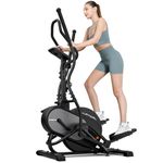 THERUN Elliptical Cross Trainer, 3-in-1 Cardio Climber Elliptical Machine for Home, 16-Level Adjustable Silent Magnetic Resistance & 8kg Flywheel, LCD Display with Full Data & Pulse Tracking (Gray)