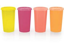 Tupperware Plastic Tumbler - 340 ml, 4 Pieces, Multicolored