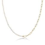 PAVOI 14K Gold Plated Freshwater Pearl Necklace for Women, Pearl, Pearl