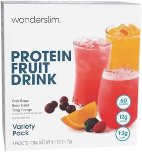 WonderSlim Protein Fruit Drink, Variety Pack, No Fat, Gluten Free, Keto Friendly & Low Carb (7ct)