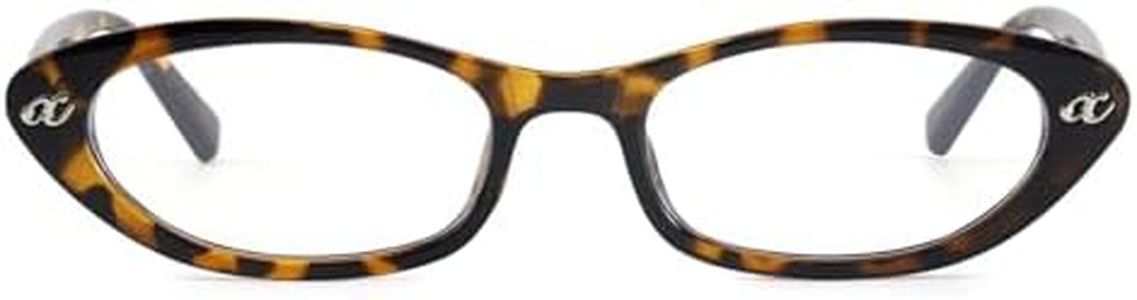 DreamCalf Cat Eye Office-Siren Fake Glasses Small Bayonetta Y2K Blue Light Glasses with Non-Prescription Lenses for Womens