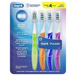 Oral-B Pulsar 3D White Battery Powered Toothbrushes with Bacteria Guard Bristles, Remove 90% of Plaque - 4-pack