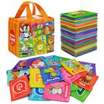 Dr.Rapeti Soft Alphabet Cards for Baby Infant Toddler Kids 26pcs ABC Alphabet Cards 26 Letters Flash Cards with Storage Bag Washable Non-Toxic Early Learning Toy Baby Bath Toy