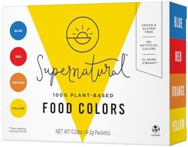 Plant-Based Food Color Variety Pack by Supernatural, Food Dye Powders, 4 Natural Colors, No Artificial Dyes, Gluten Free, Vegan (Pack of 4)