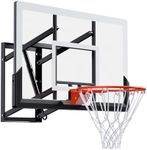 G GX9 Wall Mounted Basketball Hoop, Wall Mount Basketball Hoop Outdoor with 48 Inch PC Backboard, 7.5-10FT Adjustable Basketball Goal with Breakaway Rim, Steel Reinforced Bracket for Outdoor/Indoor