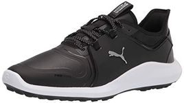 PUMA Men's Ignite Fasten8 Pro Golf Shoe, Black Silver Black, 9 UK