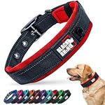 Black Rhino - The Comfort Collar Ultra Soft Neoprene Padded Dog Collar for All Breeds - Heavy Duty Adjustable Reflective Weatherproof (Small, Red/Black)