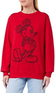 Disney Femme Mickey Sketch Sweat Shirt, Rouge (Red Red), 38 EU