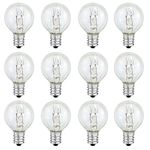 ETwinCoo Wax Warmer Bulbs, Custom Fit G30 25 Watt Bulbs for Middle Size Scentsy Warmers, E12 Base Clear Scentsy Light Bulbs for Wax Warmers - Long Life-Span and Melt Wax Fast, 120 Volt