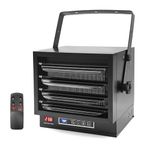 8500W Electric Garage Heater, 240v Hard Wired Fan-Forced Ceiling Mount Shop Heater with Remote, Unique Voltage Display Design, Digital Thermostat, 8-Hour Timer