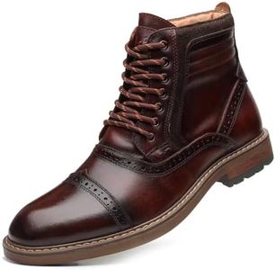Arkbird Leather Oxfords, Stylish and Comfort Chelsea Ankle Boots with Zipper Brownish 12
