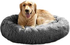 Cuddler Dog Bed | Soft Faux Fur Surface Material | Donut Pillow Bed, Machine Washable | Non-Slip Bottom | Delicate edge