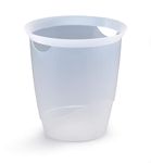 Durable Trend Small Waste Paper Bin - Bedroom & Office Waste Baskets - 16 Litre Capacity - Transparent