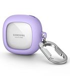 SURITCH for Samsung Galaxy Buds FE(2023)/Buds 2 Pro(2022)/Buds 2(2021)/Buds Pro(2021)/Buds Live(2020) Hard PC Shockproof TPU Cover with Gun-Colored Carabiner, Purple