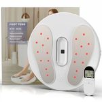 New Circulation Blood Booster with Heat Function - Foot Circulation Machine - TENS & EMS Foot Massagers - Reduce Pains and Swelling, Relieves Neuropathy