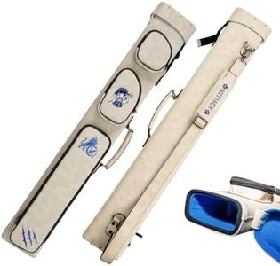 KONLLEN Pool Cue Case 2x4 Hard Pool Stick Case with Multi-pocket Holds 2 Butts 4 Shafts Billiards Cue Bag with Adjustable Shoulder Straps for Adults (Blue)