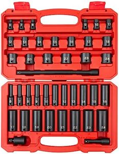 TEKTON 3/8 Inch Drive 6-Point Impact Socket Set, 41-Piece (6-24 mm) | SID91401