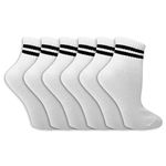 The Essentials Wardrobe Ladies TEW 6 Pack Sports Crop Length Socks - UK 4-8/EU 37-42 - White