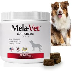 Mela-Vet Melatonin Calming Soft Chews for Dogs, Vet-Formulated to Provide Relaxation & Anxiety Relief, Helps Reduce Stress & Tension-Supports Healthier Skin & Coat.120 Tasty Soft Chews.