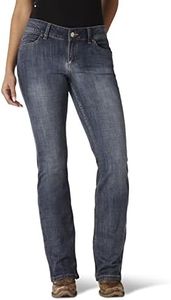 Wrangler Women's Western Mid Rise Stretch Boot Cut Jean, Blue, 5W X 30L