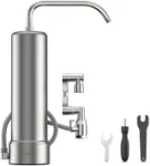 OEMIRY Countertop Water Filter System, NSF/ANSI 42 Certified, Stainless Steel 8000 Gallons Rotating Faucet Water Filter, Reduces 99.99% Lead, Chlorine, Heavy Metals, Bad Taste & Odor CF05 (1 Filter)