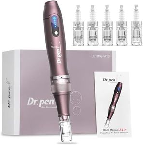 Dr.pen Ultima A10 Microneedling Pen - Dermapen Microneedling Professionnel Sans Fil Réglable pour le Visage, le Corps et la Croissance des Cheveux/Barbe avec 5 Cartouches - Meilleur Cadeau pour Femmes