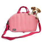 Sytopia Dog Carrier for Medium Size Dogs, Travel Purse for Dogs up to 25 Lbs w/Poop Bag Holder& Dog Collar Clip, Double Sided Pad, Adjustable Leashes, Waterproof and Washable Bag, Barbie Pink