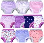 BIG ELEPHANT Potty Training Underwear, 100% Cotton Absorbent Unisex Toddler Pee Pants for Boys & Girls (Floral Series, 10-Pack, 5-6Y)