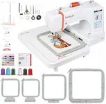POOLIN EOC06 Embroidery Machine 7.9x11 Inch Large Hoop for Beginners,Computerized 7 Inch Touchscreen,Machine Embroidery Gifts,Includes Hoops,Thread,USB,Stabilizer,Bobbins, Home Embroidery Machine